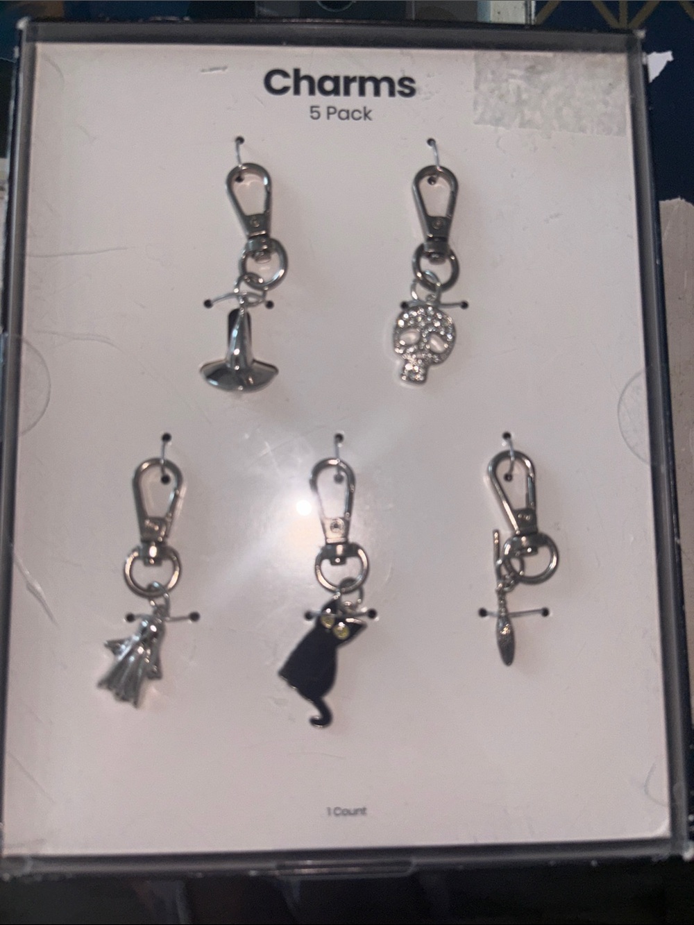 5-Pack Silver and Black Charm Set- Halloween 👻 Theme